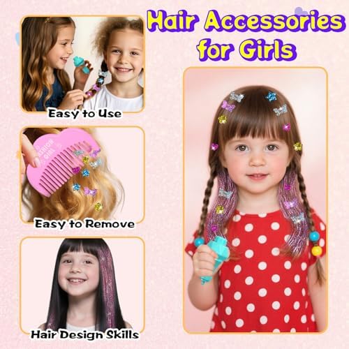 Hair Gems for Girls, Hair Bedazzler Gem Stamper Kit with Hair Glitter Patch - Image 4