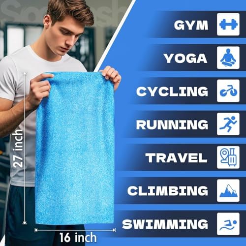 Microfiber Gym Towels for Showering Working Out Quick Dry Negative ions Large Middle Small Sizes Lightweight Gym Towel for Men Women Tennis Sports Towels for Body Hot Yoga Fitness Essentials - Image 2