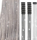 Ubeleco Black Hair Tinsel 12Pcs Clip in Hair Accessories 20.5 Inch Fairy Hair Tinsel Kit for Christmas New Year Tinsel Hair Extensions for Women Girls (12Pcs, Black) by Ubeleco