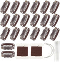 20 Pieces Hair Extension Clips, Dark Brown Wig Clip with Needle and Thread by YUXIANG