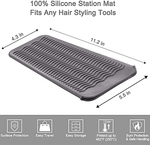 Heat Resistant Mat for Hair Tools, Silicone Heat Mat & Holder for Curling Iron, Professional Portable Travel Flat Iron Mat Pad Pouch Case Cover for Countertop - Image 5