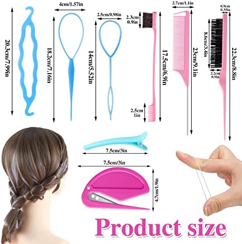 1000Pcs Elastic Clear Hair Bands, Rubber Band Cutter, Topsy Tail Styling Tools, Girls' Christmas Accessories Gift Set - Image 2
