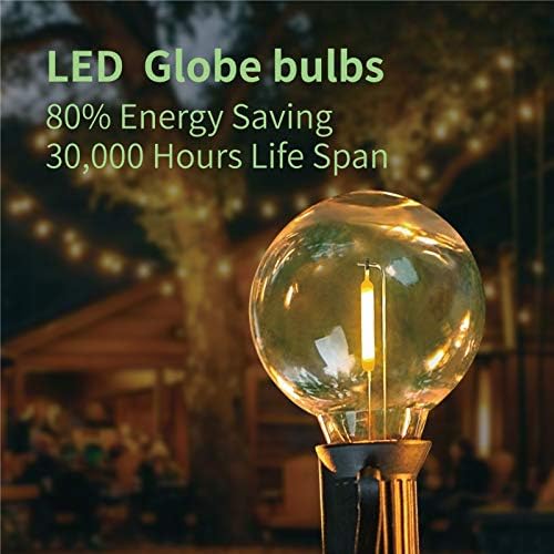 Meconard 25 Pack G40 LED Outdoor String Light Replacement Bulbs, Warm White - Image 4