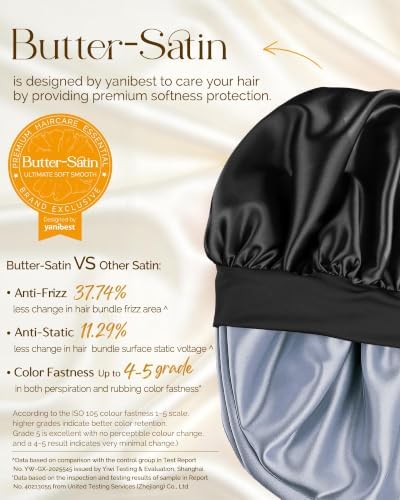 YANIBEST Double Layer Extra Long Bonnet, Adjustable Satin Sleep Bonnet - Image 2