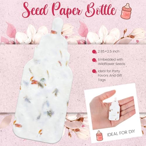 Dunzoom 50 Pcs Plantable Seed Paper Tags Wildflower,Bottle - Image 3