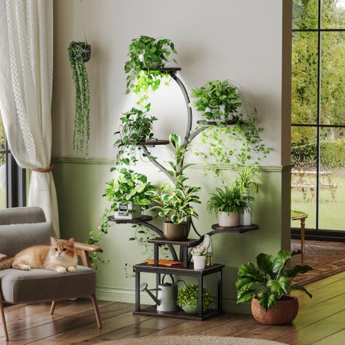 PRAISUN 51 Inch Plant Stand with Grow Lights, 8 Tiered Indoor Plant Shelf - Image 4