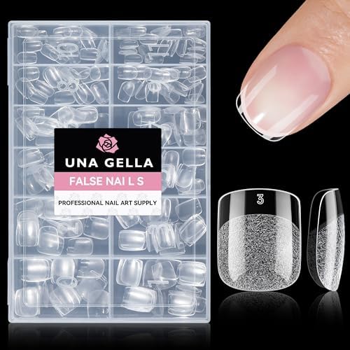 UNA GELLA Extra Short Squoval Gel Nail Tips 216pcs Pre-shaped Half Matte by UNAGELLA