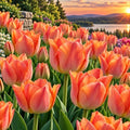 25 Salmon Dynasty Tulip Bulbs | Coral Pink Spring Flowers for Fall Planting by CZGrain