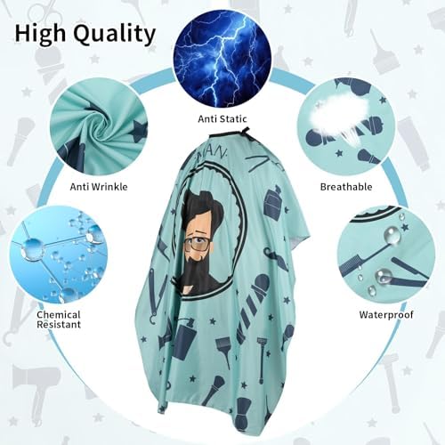 Professional Hair Cutting Cape(2 Pack), Salon Barber Cape with Adjustable Snap Closure - Image 3