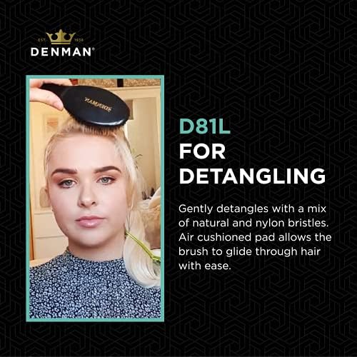 Denman Boar Bristle Hair Brush – Smoothing & Shine Enhancing for Slick Back Styles, Curl Defining & Detangling. Natural Bristles for all Hair Types for Women & Men - Image 3
