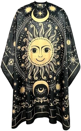 Barber Cape for Men Hairdresser Gown with Copper Snaps, 63"×56" (Sunface) - Image 2