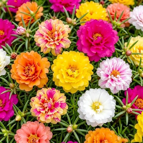 11000+ Mix Moss Rose Seeds for Planting - Drought-Tolerant, Ground Cover Plant, Ideal for Rock Gardens & Hanging Baskets, Low-Maintenance Landscape - Image 3