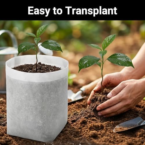 Fabric Grow Bags - 11.8x12.6 inches Breathable Seed Starter Plant Grow Bags for Seedling Pots, Nursery Pots for Plants, 100pcs - Image 5