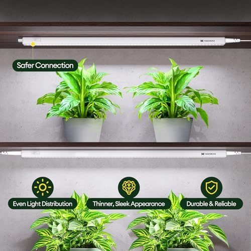 Grow Lights for Indoor Plants, Sunlike Full Spectrum 5000K 2FT LED Growing Lamp 60W (4 x 15W), T5 Grow Light Strip for Seed Starting, Vegetables, Linkable, White, 4-Pack - Image 2