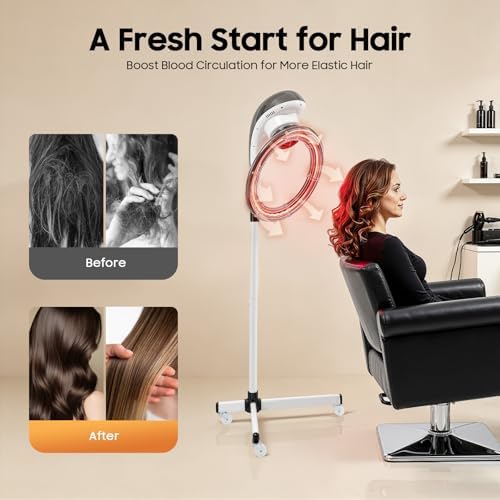 Orbiting Rotating Hair Processor,950 W Standing Hair Dryer,Orbital Infrared Stand Hair Dyeing for Hair Care,Dyeing,Oil Treatment (Grey) - Image 4