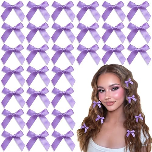 Bow Hair Clips Purple Ribbon Hair Bows Satin Mini Bowknot Y2K Hair Barrettes Cute Hair Accessories for Girls by YAEISM