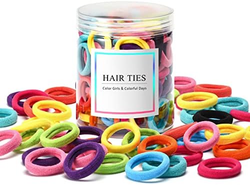 100 Pcs Baby Hair Ties, Cotton Ponytail Holders, No Damage Elastics by Omszte