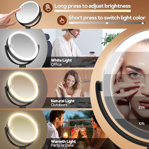 B Beauty Planet Makeup Mirror, Double-Sided Lighted Magnifying Mirror 30X - Image 2