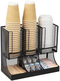 Mind Reader Multipurpose Countertop Organizer, Office Breakrooms, Cup and Condiment Station, Metal Mesh, Black by MindReader