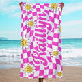 JML Personalized Beach Towel with Name, Custom Flower Beach Towel, Customized Microfiber Pool Towel, Quick Dry & Absorbent Swim Towel for Adult,Anniversary, Birthday, Summer Holiday,Vacation by JML