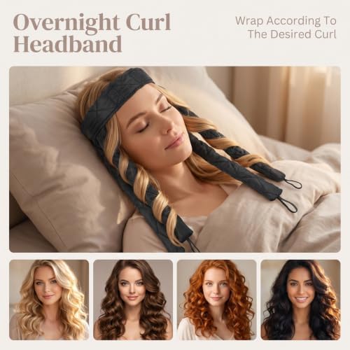 Heatless Curls Overnight Headband for Long Hair Eight Claw Design - Image 6