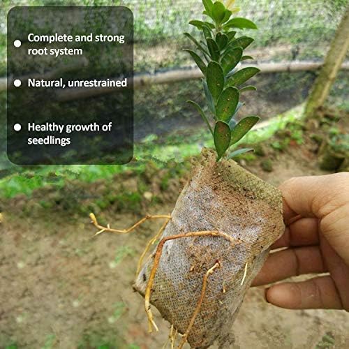 Augshy Nursery Growing Bags, 400pcs Fabric Plant Bags, Non-Woven Plants Grow Bags, Seeding Starter Bag Seedling Plants Pots Home Garden Outdoor Greenhouse Supplies - Image 5