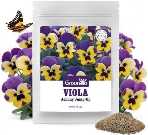 Johnny Jump Up Seeds,10000+ Perennial Wild Violet Seeds for Planting by Groundio
