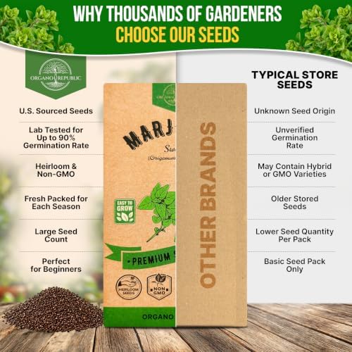 Marjoram Seeds Pack 0.15 G - Over 500 Non-GMO Heirloom Marjoram Seeds for Planting Herbs in Individual Seed Packet - Image 7