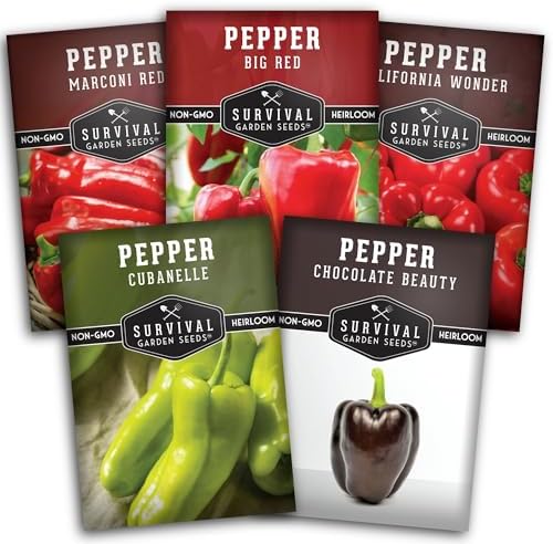 Sweet Pepper Seeds Variety Pack for Planting by SurvivalGardenSeeds