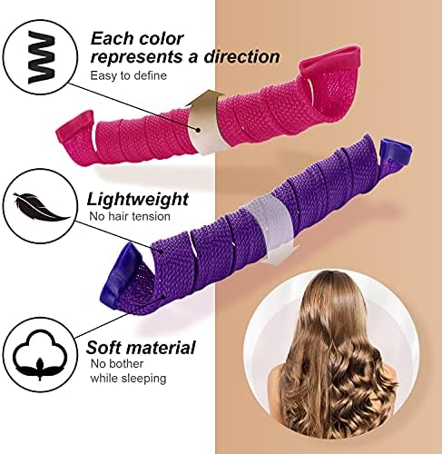 40pcs Heatless Spiral Hair Rollers with Styling Hooks, 22inch/55cm, No Heat Damage, DIY Kit for Long & Medium Hair - Image 2