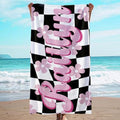 JML Personalized Beach Towel with Name, Custom Flower Beach Towel, Customized Microfiber Pool Towel, Quick Dry & Absorbent Swim Towel for Adult,Mother's Day, Birthday, Summer Holiday,Vacation by JML