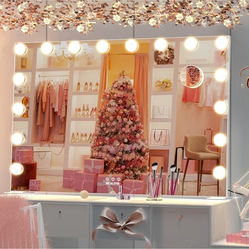 BEAUTME Large Vanity Mirror with Lights, 35.9''x24.3'' White, Touch Control - Image 3