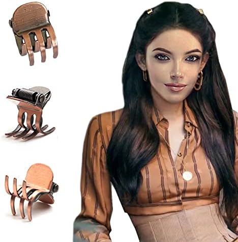 Hann 24 Pieces Double Grip Hair Clips + 2 Claw Hair Clips Metal Snap Hair Clips Hair Barrettes for Hair Making, Salon Supplies (Rose Gold) - Image 7