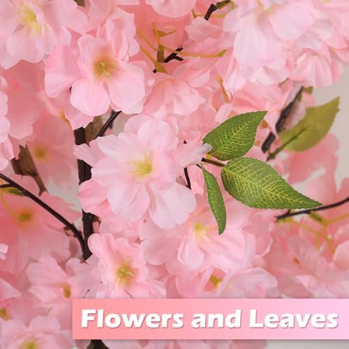 Artificial Cherry Blossom Tree Fake Plants Faux Pink Sakura Flowers, 4FT - Image 3