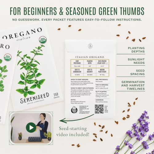 Sereniseed Certified Organic Herb Seeds 10-Pack, Culinary Garden Kit - Image 4