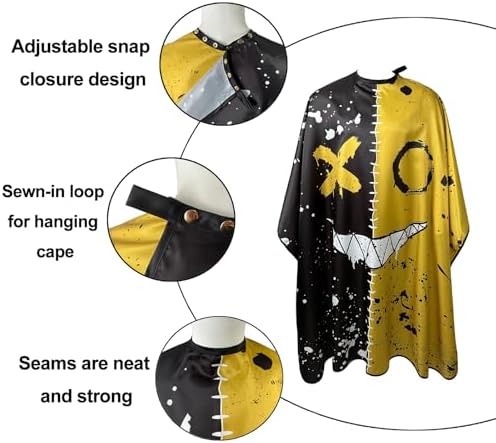 Barber Capes for Men Hair Cutting Capes with Snaps Salon Capes for Stylists Waterproof Hairdresser Gown Cape- 63”× 56”(Yellow) - Image 5