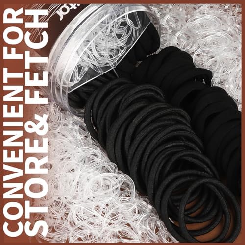 Teenitor Hair Accessories Kit for Woman Girls 500pcs Elastic Hair Bands 30pcs Ponytail Holders, Black Seamless Thick Hair Bands, 40pcs Bobby Pins Black Clear - Image 7