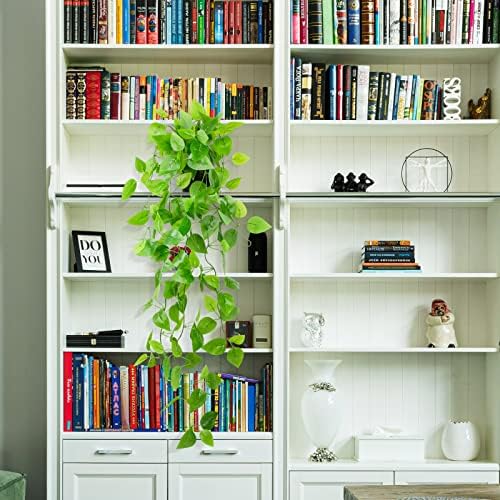 LOYWREE 3 Pack Small Artificial Hanging Plants with Faux Ivy Vine and Hanging Pothos 39Inch Fake Plant Realistic Greenery for Shelf Decor in Home, Office, Indoor & Outdoor Gardens - Image 3