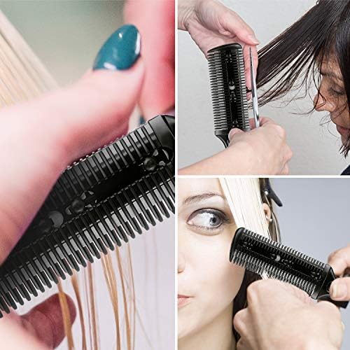 Maitys 3 Pcs Razor Combs for Hair Cutting with 10 Blades, Black - Image 3
