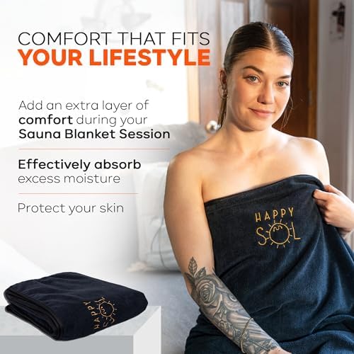 Happy Sol Sauna Blanket Towel Insert - Absorbent Insert for Sauna Blanket - Reusable and Machine Washable - 58"x70"- Luxurious Microfiber Material - Image 2