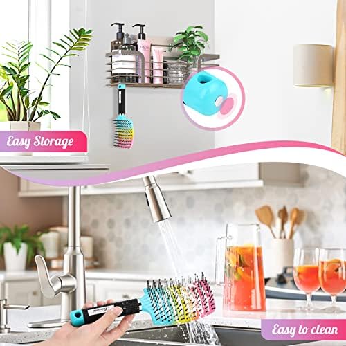 Curved Vented Paddle Brush - Faster Blow Drying, Detangling for Women & Men, Professional Styling for Wet, Curly, Thick or Straight Hair (colourful) - Image 6