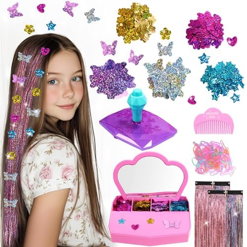 Hair Gems for Girls, Hair Bedazzler Gem Stamper Kit with Hair Glitter Patch by Aosite