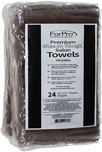 ForPro Premium Bleach Tough Salon Towels, 24ct, Chocolate, 27" L x 16" W - Image 2