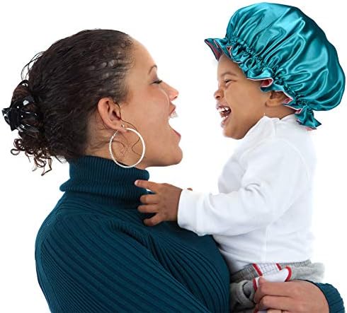 Kids Satin Bonnet Sleeping Cap Adjustable Silky Bonnet Double Layered Reversible Hair Bonnet Silky Night Hat for Toddler Child Baby - Image 3