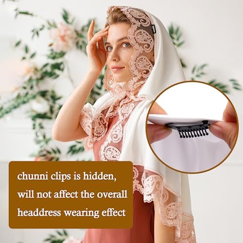 Vodolo Chunni Clips with Safety Pins,8 PCS Strong Chunni Grip Dupatta Setting Clips Indian for Woman Black - Image 4