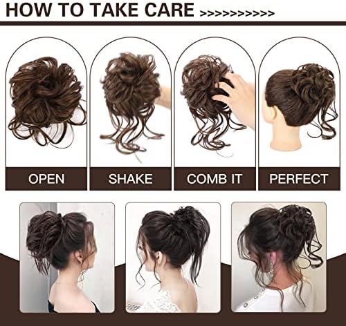 HMD 5 Pieces Messy Hair Bun Hairpiece Tousled Updo for Women - Image 5