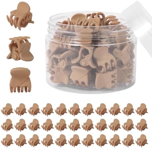 YOHAMA 36Pcs Khaki Mini Hair Claw Clips for Women&Girls, Strong Bangs Clips - Image 4