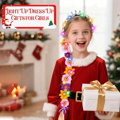 Light Up Princess Braided Wigs， Princess Accessories Wig Headbands for Girl - Image 6