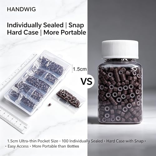 500Pcs Bulk 5mm Silicone Micro Ring Beads, Black Salon - Image 5
