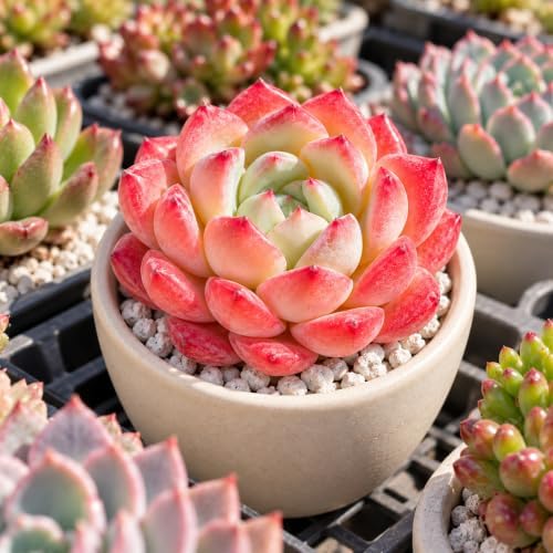 Echeveria 'Strawberry Almond' Bare Root Succulent Live Plant 3 Pack - Image 4